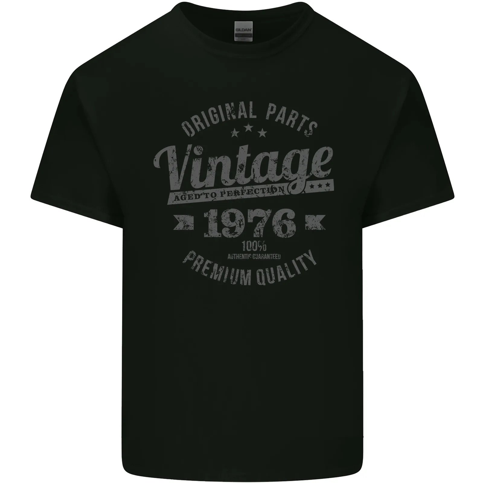 Мужская легкая хлопковая футболка Vintage Year 49th Birthday 1976, черная