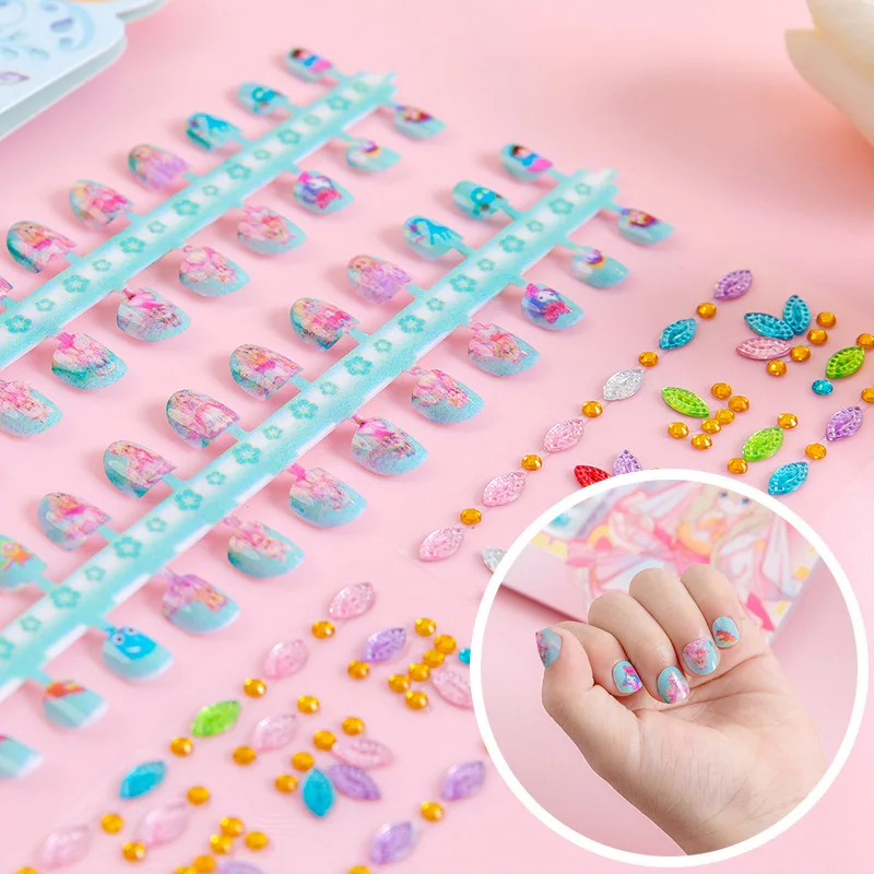 Juego de pegatinas de parche para uñas de Color deslumbrante para niños, regalos bonitos, pegatinas para uñas de princesa exquisitas a la moda, pegatinas para uñas postizas