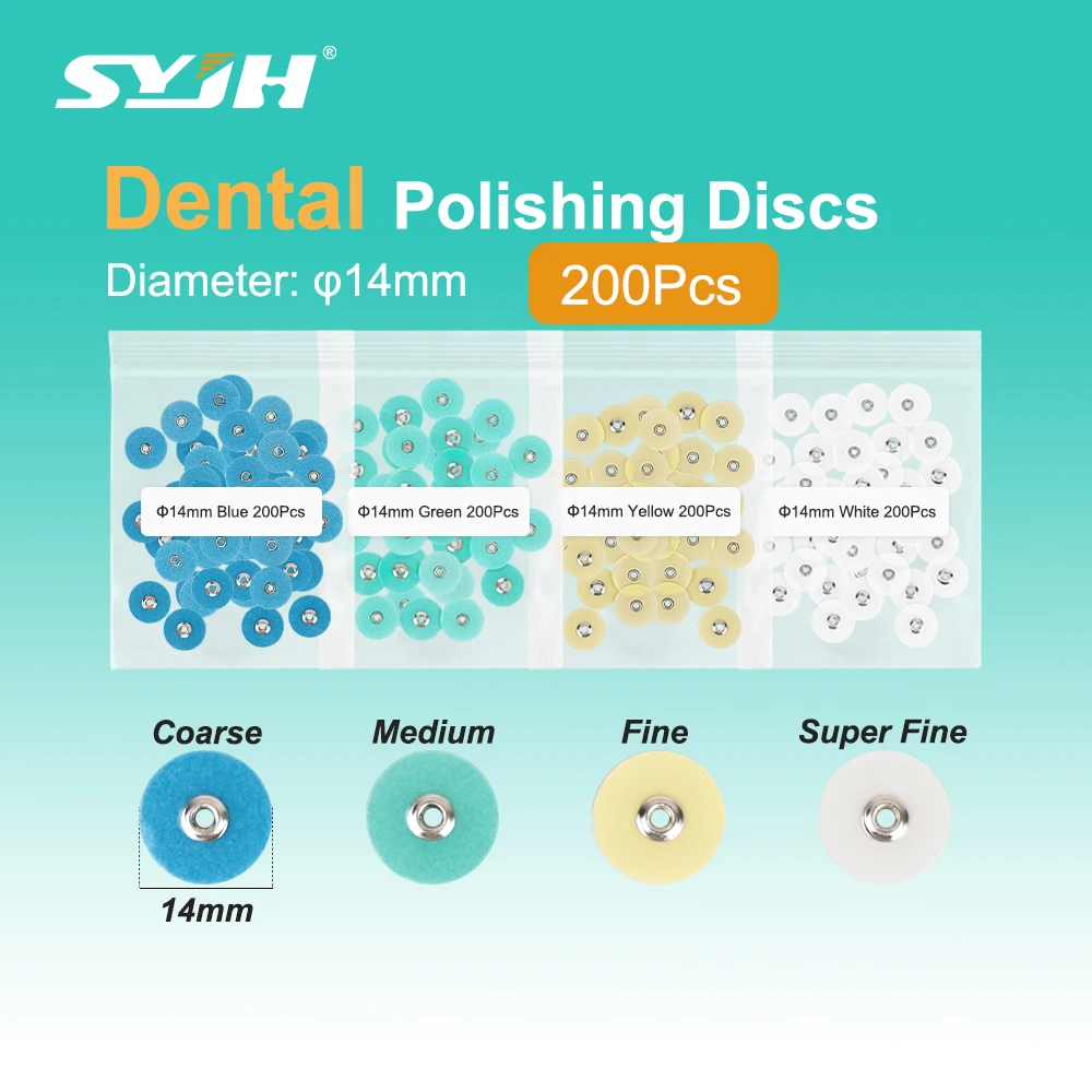 SYJH 200Pcs Dental Composites Polishing Discs Ceramics Glass Ionomer Restorations Finishing Tooth Whitening Dentistry Material