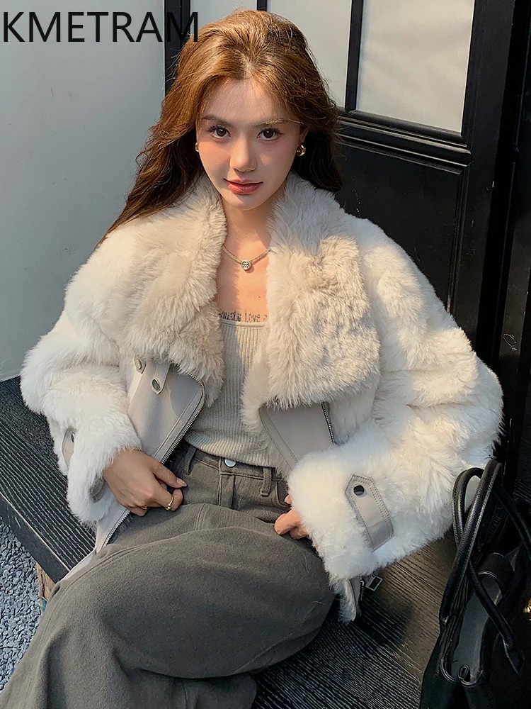 Natural Tuscany Sheepskin Wool Double Faced Fur Jacket Women High Quality White Gray Real Fur Coat Winter Woman Clothing 2025