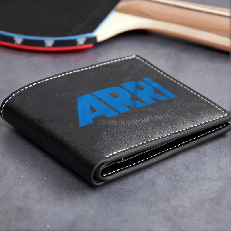 ARRI Logo Embossed PU Leather Wallet Men's Slim Compact Business Style Durable Lightweight Design Professional Look