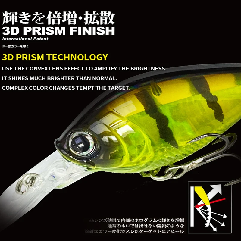 Crankbait con manivela, señuelo duro y anzuelos triples - imagen 5