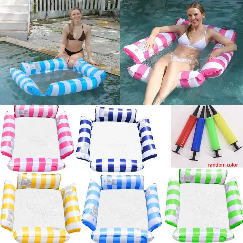 Floating Chair Premium Durable with Air Pump Buoyancy Bed Cushion Float Lounge Chair for Relaxing Party Vocation Beach Travel