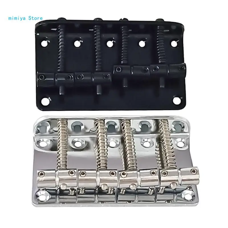 

pipi 4 Strings Bass Guitar Bridge, Metal Tailpiece Bridge Saddle with Mounting Screws