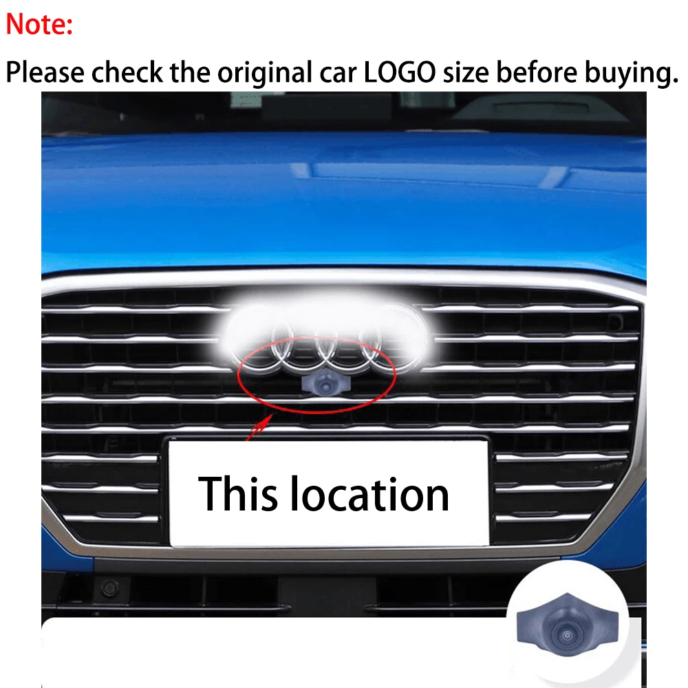 ZJCGO AHD 1080P LOGO Car Parking Front View Camera Waterproof for Audi Q2 Q2L 2016 2017 2018 2019 2020