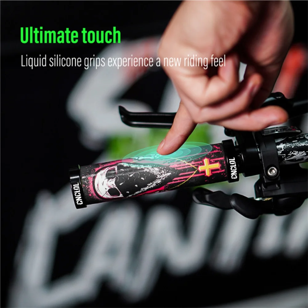 CNCLOL Bike Accessories Mtb Cuffs Bicycle Grips Lock On Handle Silicone Mountain Bike Grips Shockproof Cycling Handlebar Grips