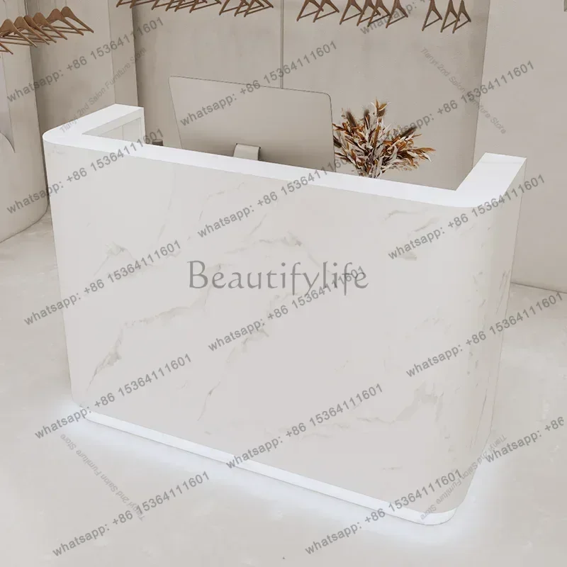 Factory Direct Sales Italian Style Simplicity Reception Desks Beauty Salon High-end Nail Salon Reception Desks Clothing Store Fu