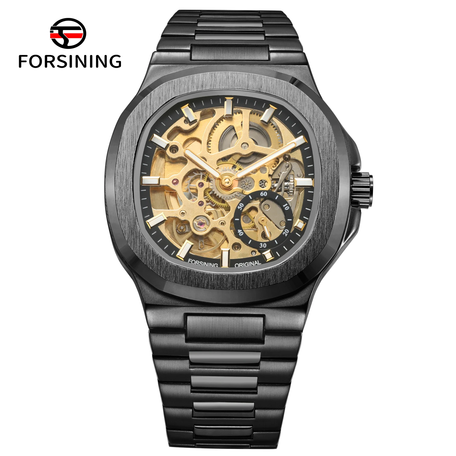

FORSINING брендовые мужские роскошные автоматические механические наручные часы с автоподзаводом, часы с ремешком из нержавеющей стали, хороший подарок