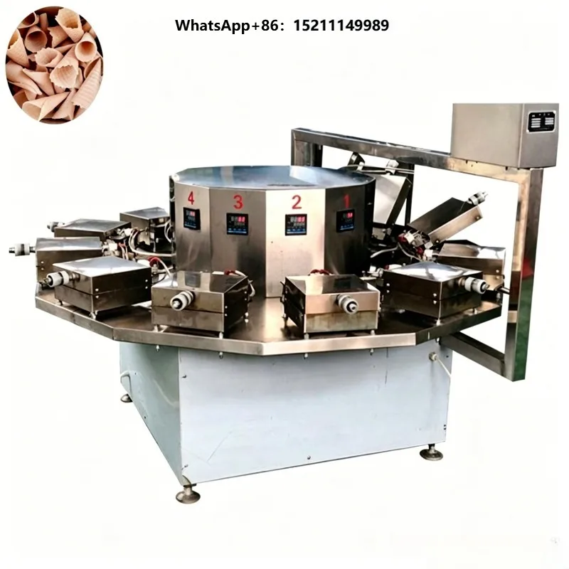 Automatic Ice Cream Waffle Cone Maker Making Machine Sugar Wafer Cone Baking Forming Machines Price