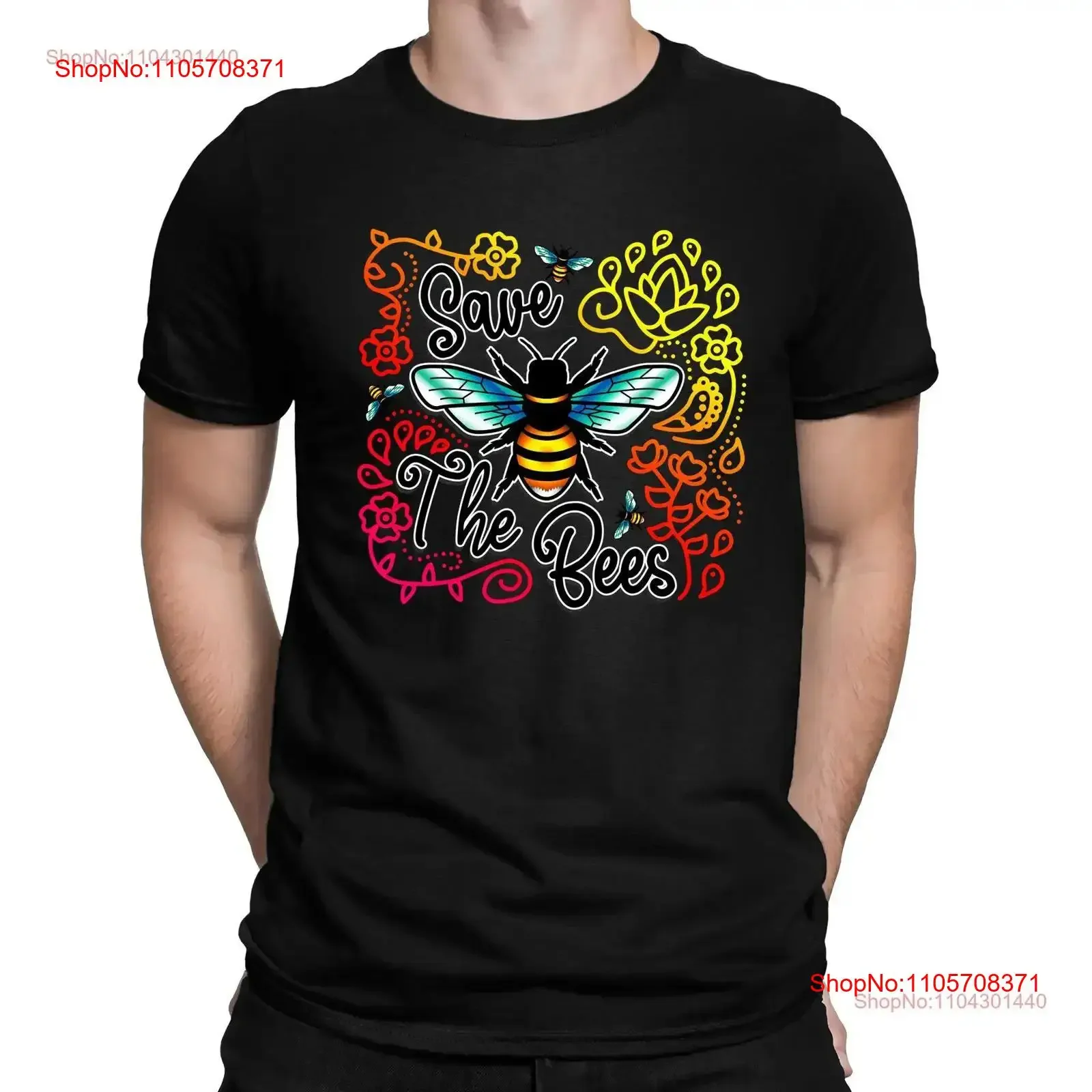 Save The Bees Nature Floral Conservation Summer T Shirt and Kids Sizes vintage Washed Stylish homme Stretched Comfortable