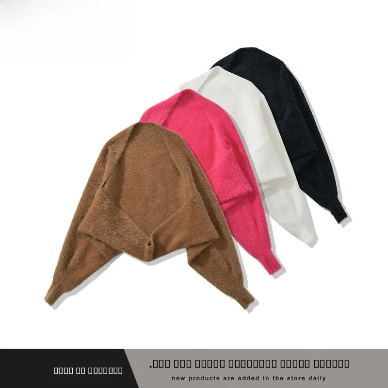 

New Autumn Winter Women's Loose One-Piece Knitted awl Outerwear Long Sve Warm ort Sle Polyester Fiber Commute Sle