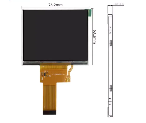 3.45-inch 640 * 480 LCD-TFT LCD display IPS full view handheld terminal display screen