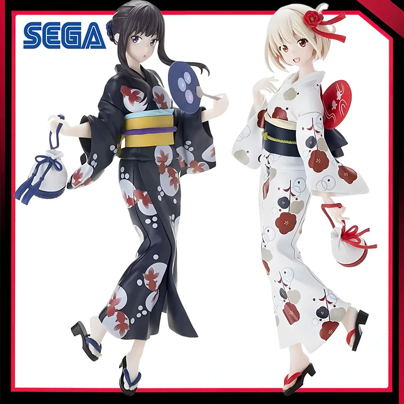 

In Stock Original SEGA Luminasta Lycoris Recoil Inoue Takina Nishikigi Chisato Yukata De Odekake 19Cm Action Figure Anime Model