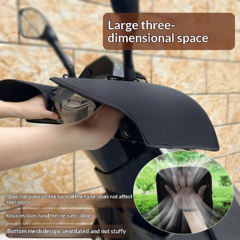 

Electric Vehicle Handlebar Muffs Waterproof Motorcycle Gloves with Sun Protection for Riders