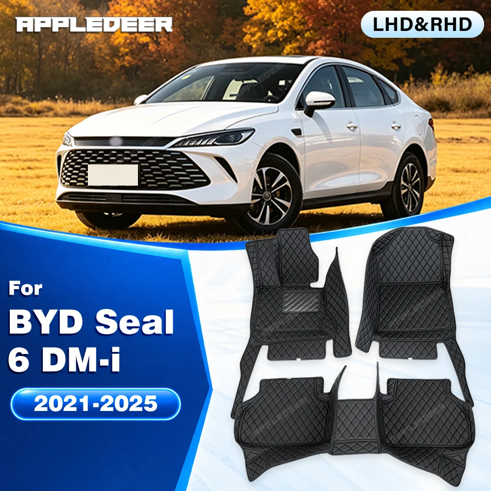 Car Floor Mats For BYD Seal 6 DM-i 2021-2025 2024 2023 2022 Custom Auto Foot Pads Carpet Cover Interior Accessories