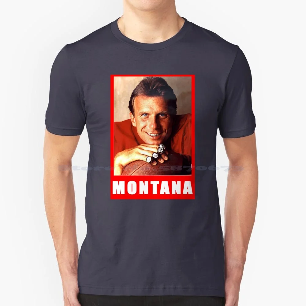 Joe Montana T Shirt 100% Cotton Tee Football Sports California Giants Baseball Raiders George Kittle Bay Area Jerry Rice Sf