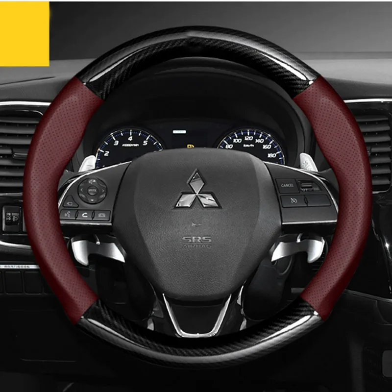 

Universal non-slip Carbon Fiber Leather Car steering wheel For Mitsubishi Outlander 2016 - 2019 ASX18 Eclipse Cross 2018