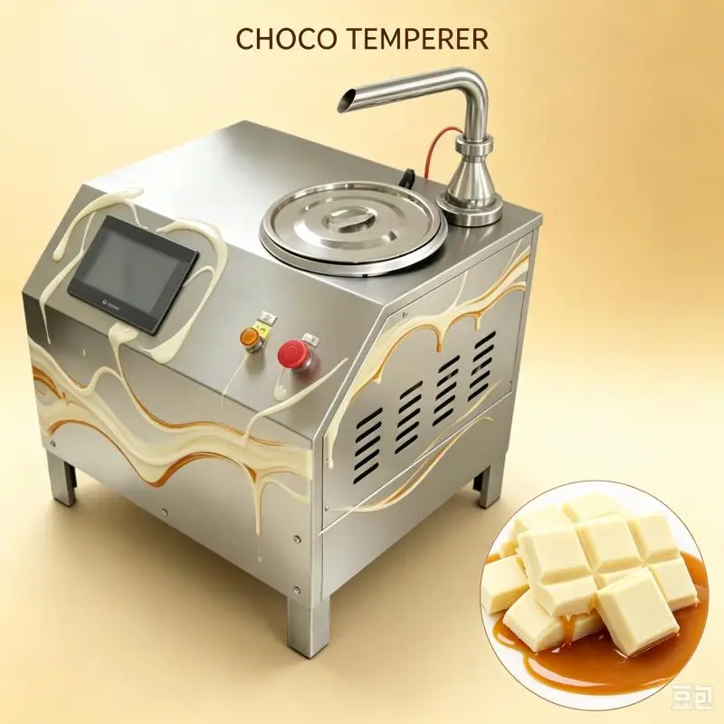 Automatic Commercial Chocolate Tempering Machine Heating Cooling Melting System for Candy Chocolate Processing