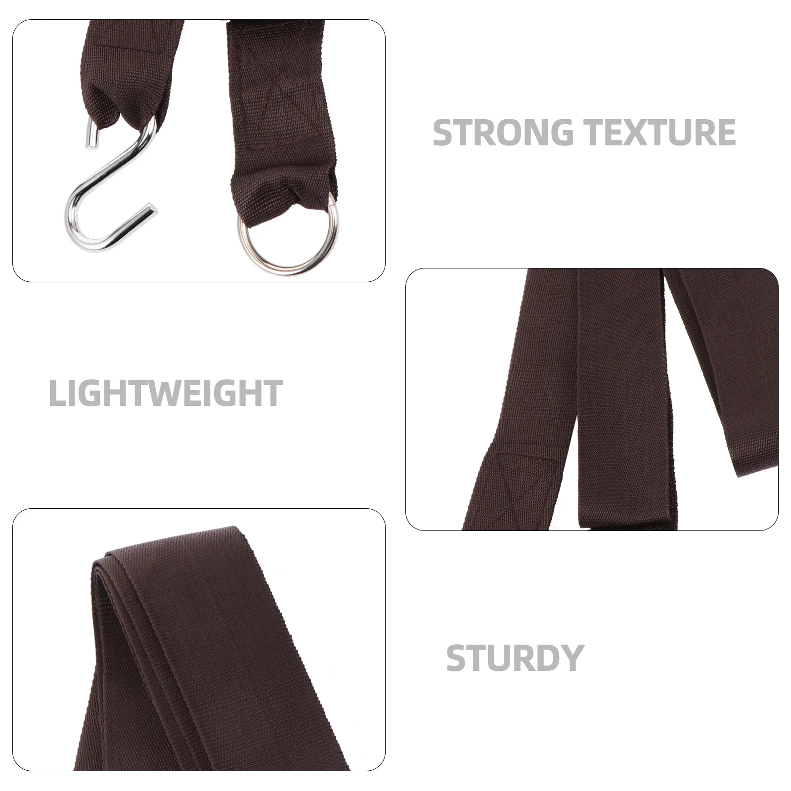 

4pcs Hammock 300x5cm Black Heavy Duty Tree Swing Straps Outdoor Camping Hammock Tree Wrap Straps Set Sturdy Safe High Capacity