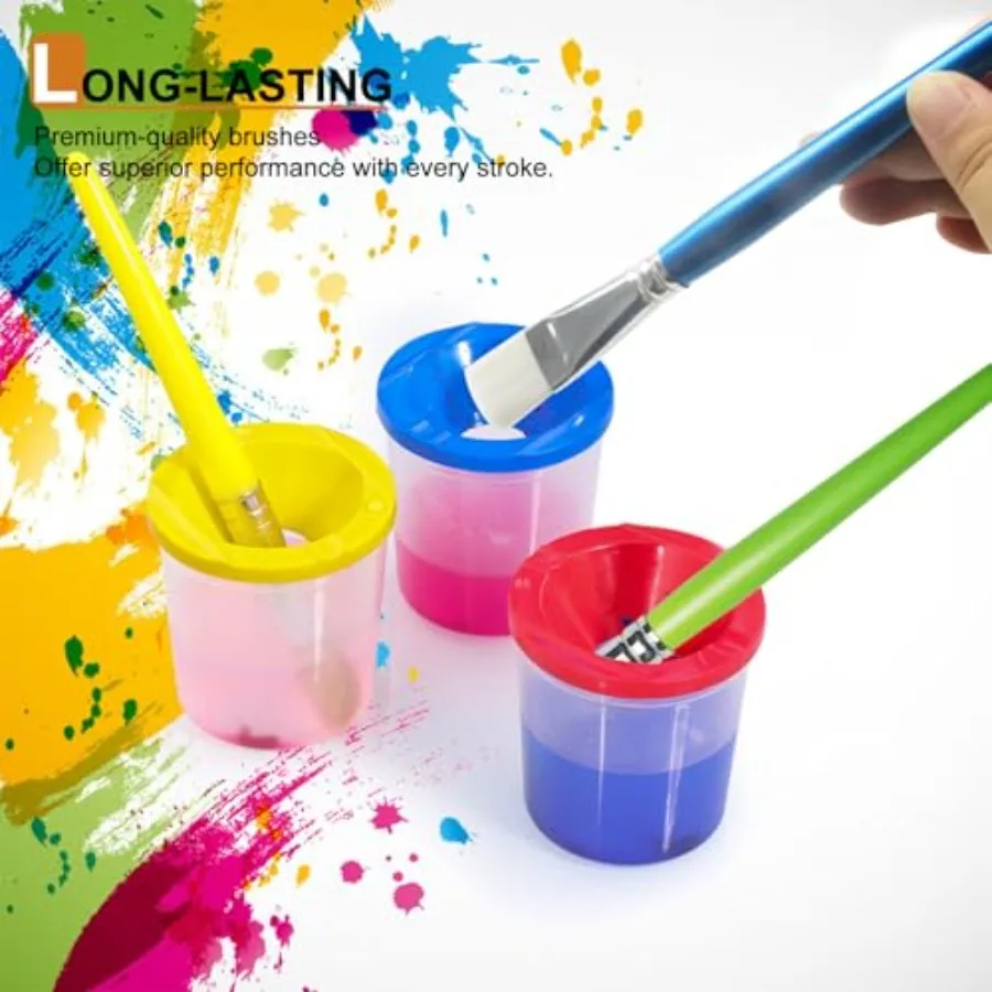 

Back to School 36pcs paint brush set, wooden handle, multi-style soft art brushes