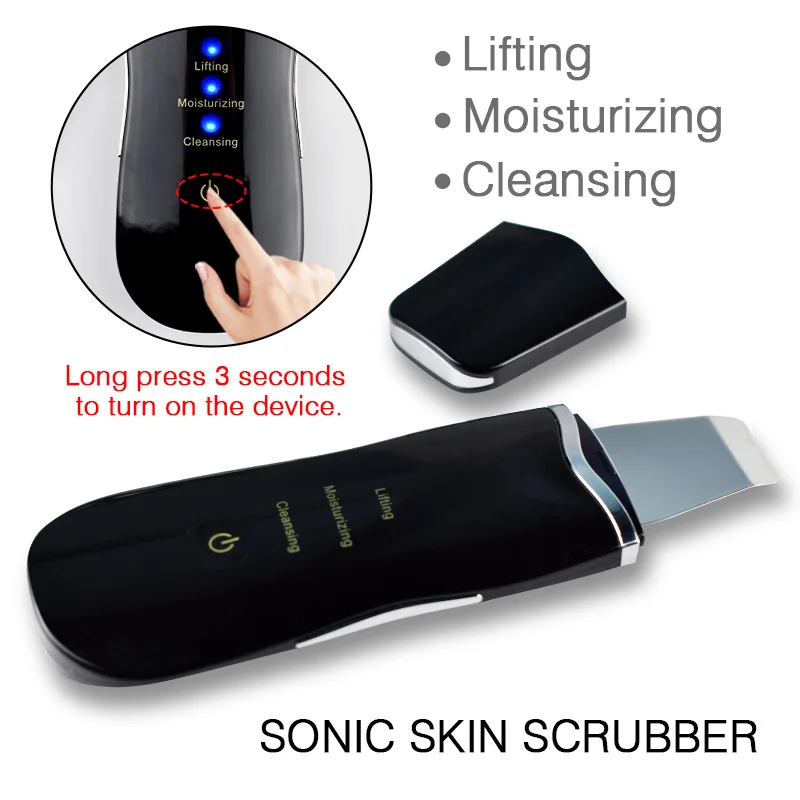 Ultrasonic Skin Scrubber Face Blackhead Acne Removal Device Peeling Shovel Exfoliator Clean Machine Facial Vibration Massager