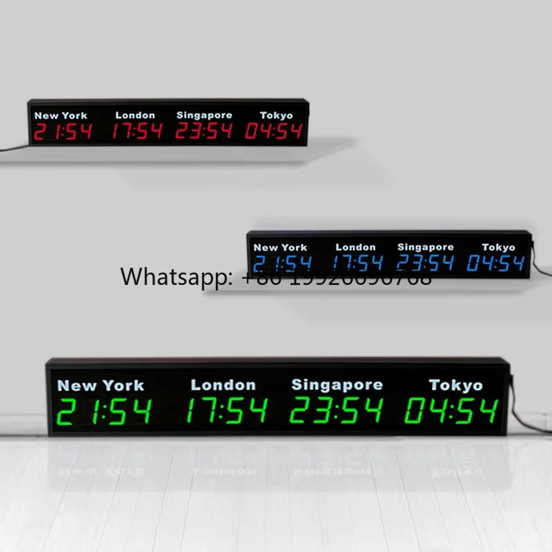 CP34 Digital 2.3 Inch World Clock Display Daylight Saving Time Digital 4 Time Zones World Clock