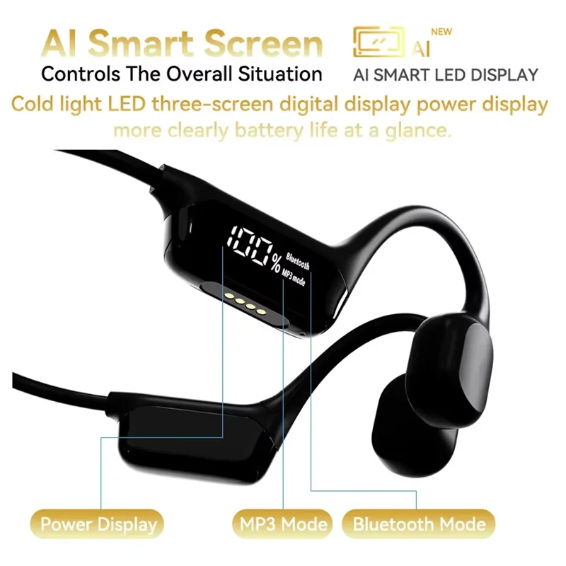 العظام التوصيل Hifi سماعات السباحة بلوتوث اللاسلكية هيئة التصنيع العسكري IPX8 مقاوم للماء 32 جيجابايت مشغل MP3 سماعات للسباحة