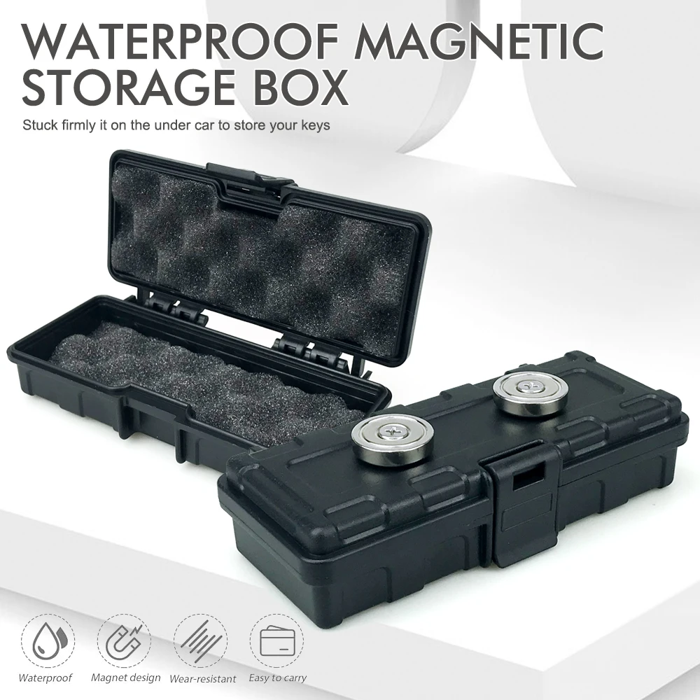 Hide Key Holder For Car Magnet Key Hider Car Key Holders Rust-Proof Mini Tool Box Anti-Collision Lining Secure Storage For Car