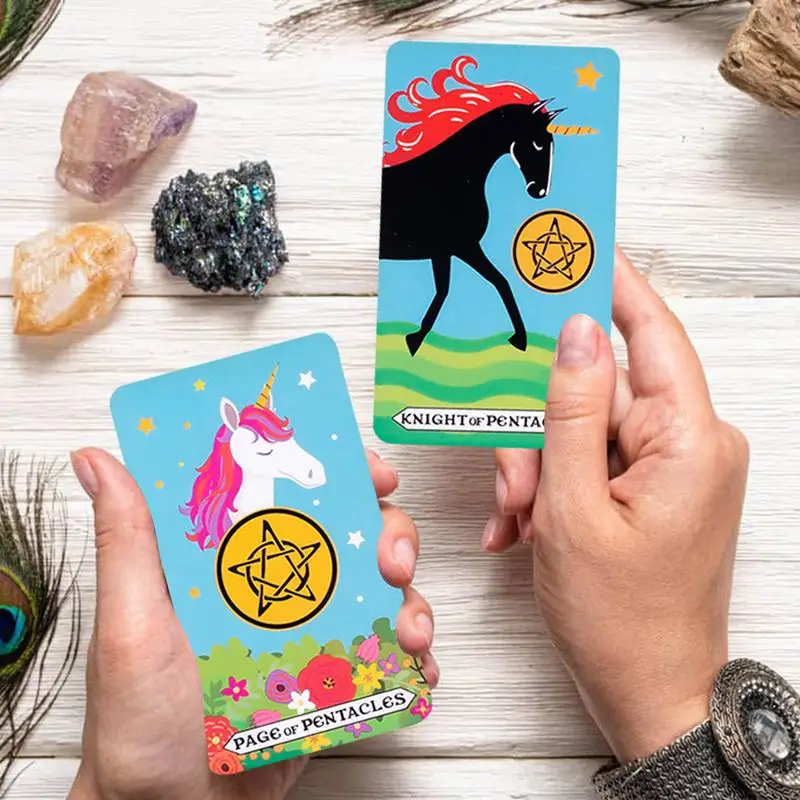 Tęczowy koń Tarot Tajemnicza talia wróżbiarska Gra karciana Zabawna gra rodzinna Karta wróżenia Oracle