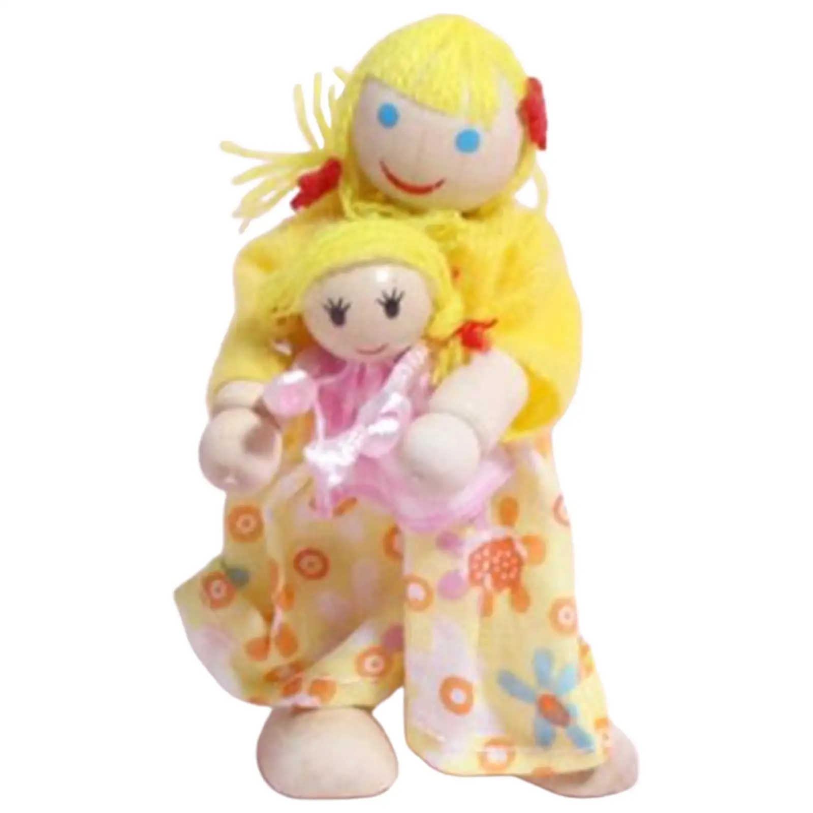 Houten poppenhuisset Miniatuurpoppen Minipersonenfiguren Vroege educatieve accessoires Speelset Speelgoed voor jongens, meisjes, peuters