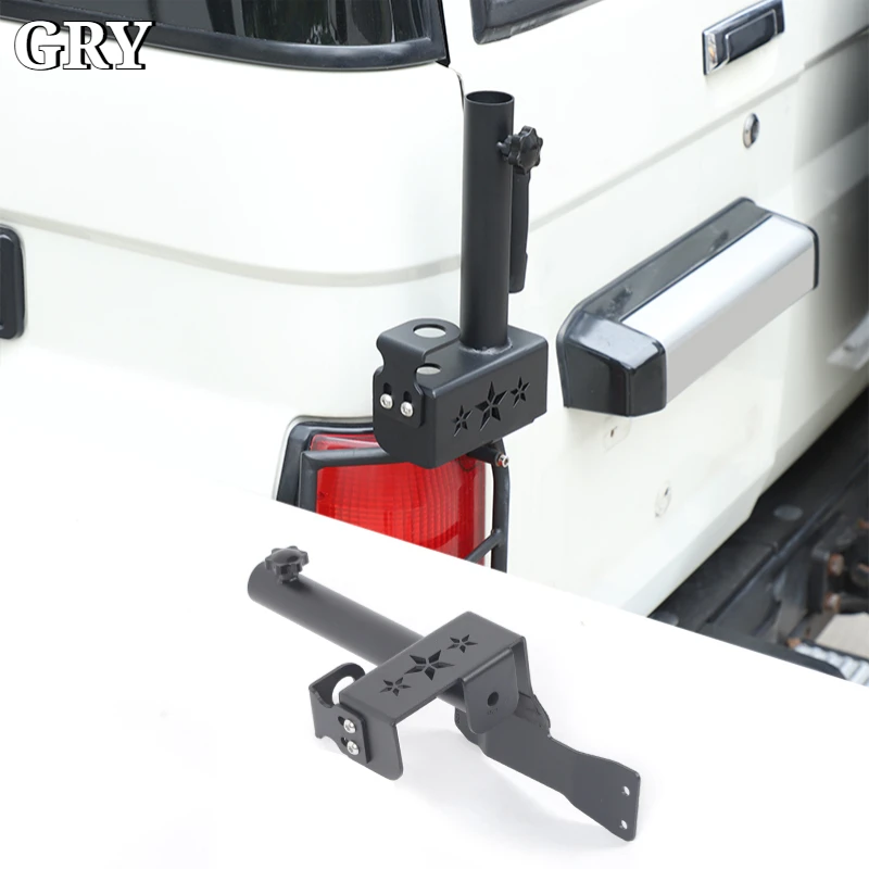 Car Tailgate Antenna Flagpole Holder Bracket For Toyota LC71 LC76 LC79 2007-2026 Carbon Steel Black Exterior Car Accessories
