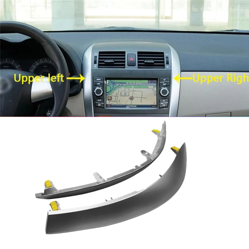 

1Set Car Center Dash Air Vent Grille Panel+Trim Strip for Toyota Corolla 2007-2013 Air A/C Outlet Trim Cover 55670-02160