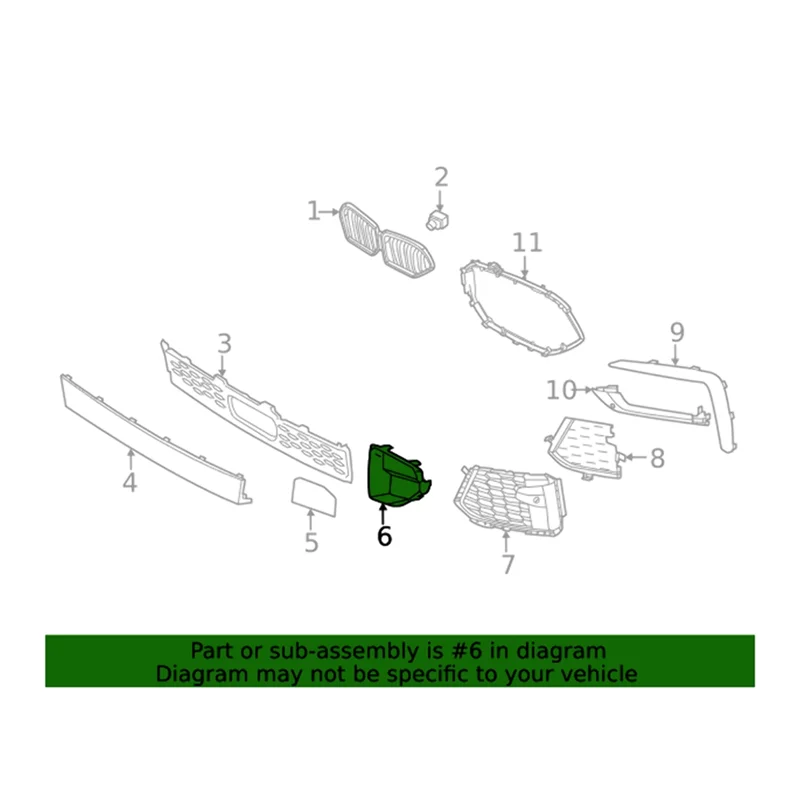 1Pair Car Front Bumper Grille Trim Cover For BMW X6 G06 2019-2022 51118092501 51118092502 Left Right Side Grill Frame