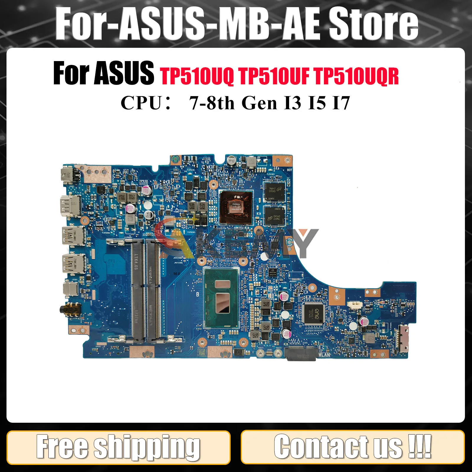 

TP510UQ Laptop Motherboard For ASUS VivoBook Flip TP510UQR TP510U TP510UF TP510UQ Mainboard With I3 I5 I7 CPU 100% tests OK stk