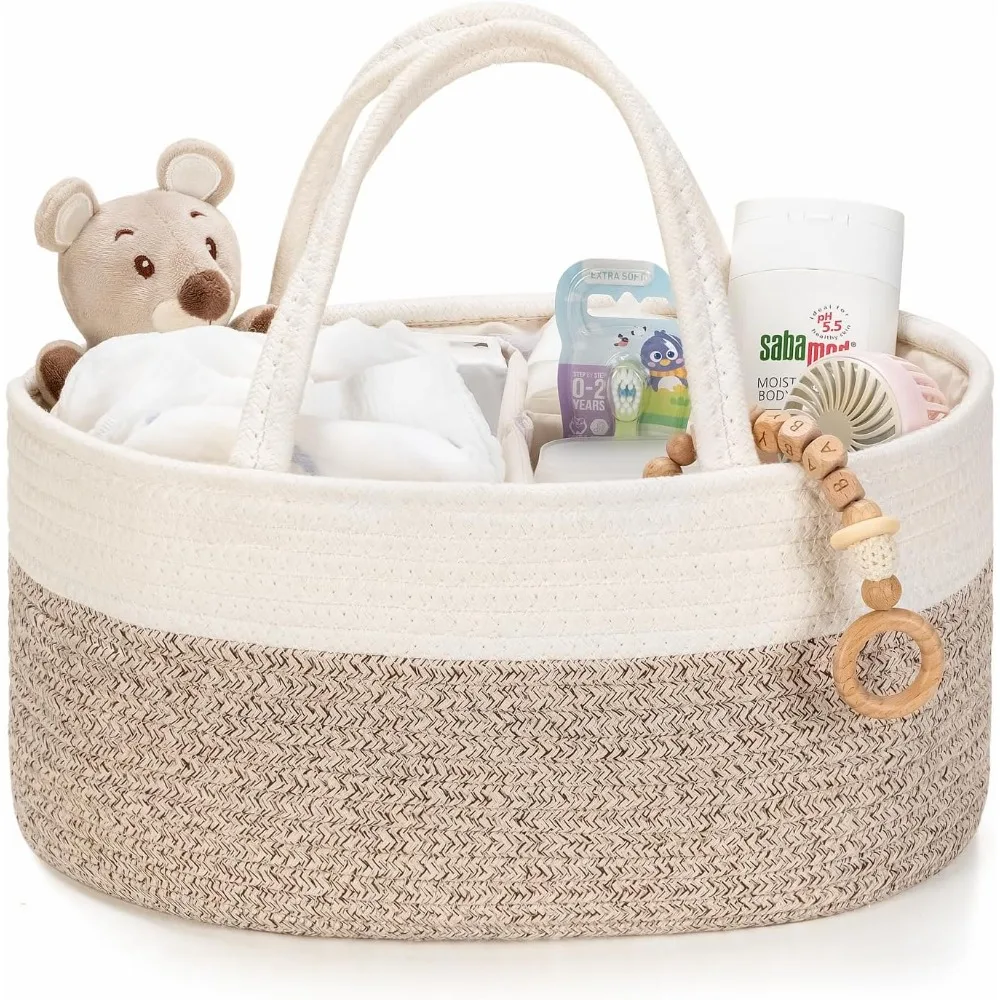 منظم علبة الحفاضات، سلة تخزين الأطفال، صندوق الحضانة ومنظم السيارة للحفاضات، سلة هدايا لقائمة استحمام الطفل أو newb