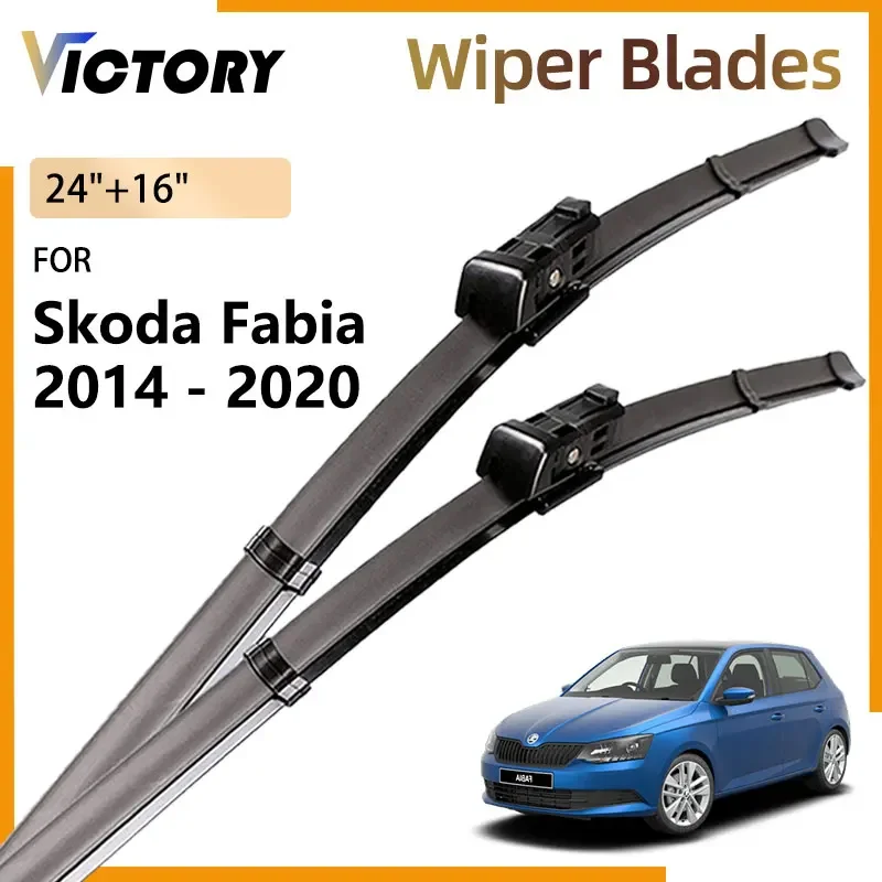 2X For Skoda Fabia 3 MK3 NJ Hatchback 2014 - 2020 2019 2018 2017 2016 2015 Front Wiper Blades Windshield Windscreen Brush 24