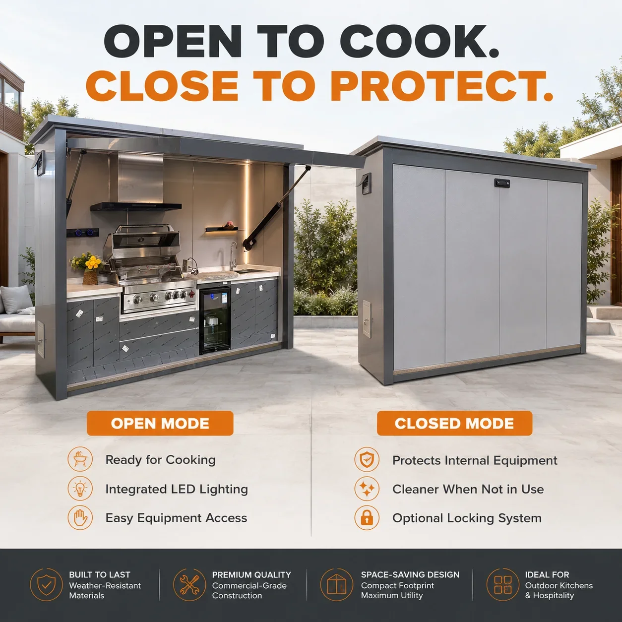 Modular Outdoor Kitchen BBQ Island Grill Station Stainless Steel Cabinet Sink Fridge Patio Garden Chef Stand