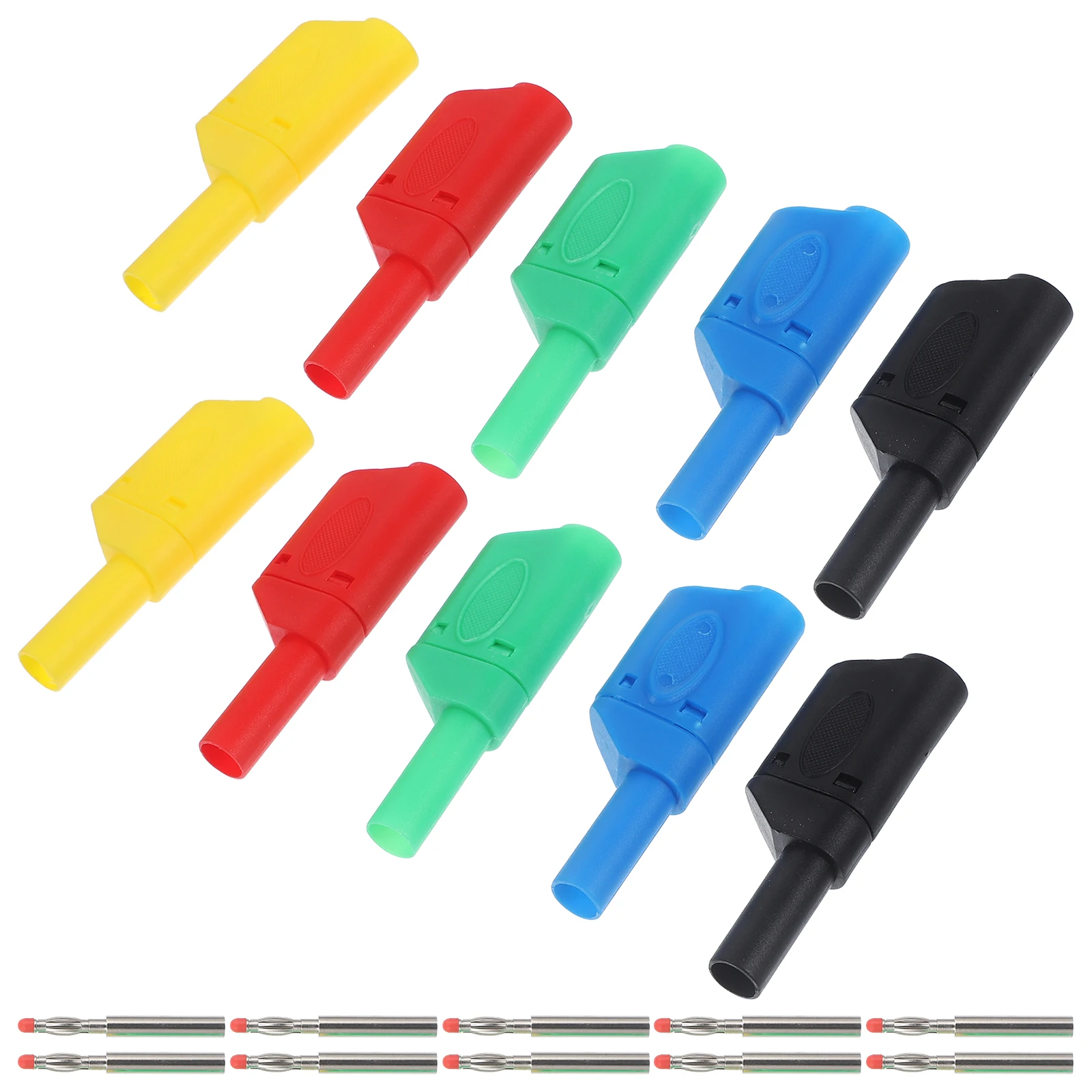 

10pcs Insulation Test Plug Banana Plugs Audio Speaker Video Replacement Connectors ABS 4mm Zinc Alloy AntiOxidation Sturdy