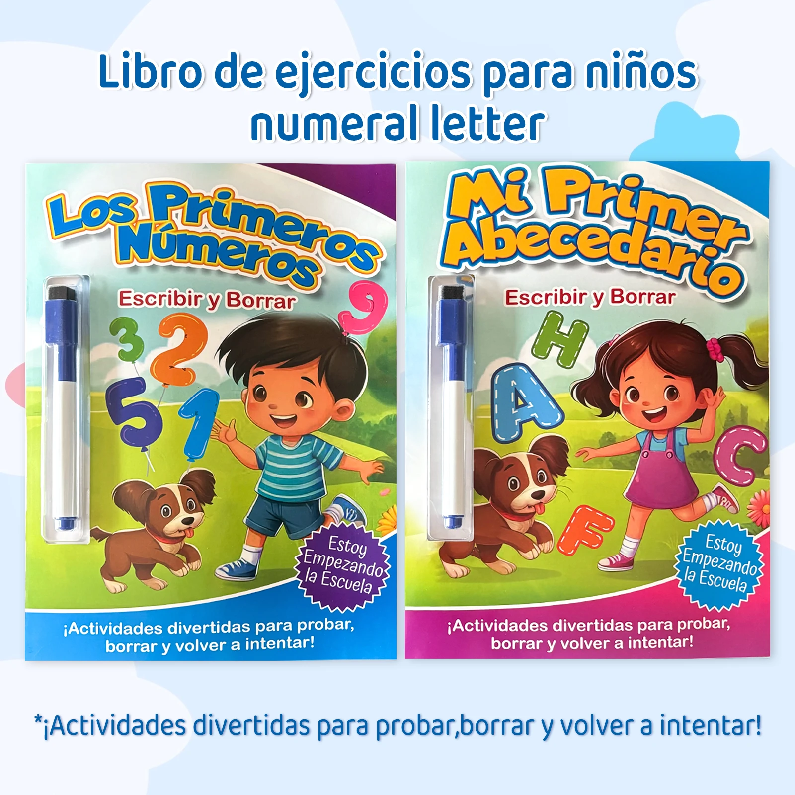 Spanish Children's Tracing Book Alphabet Numbers Learning Includes A Re-writable Pen Children's Puzzle Books Gifts