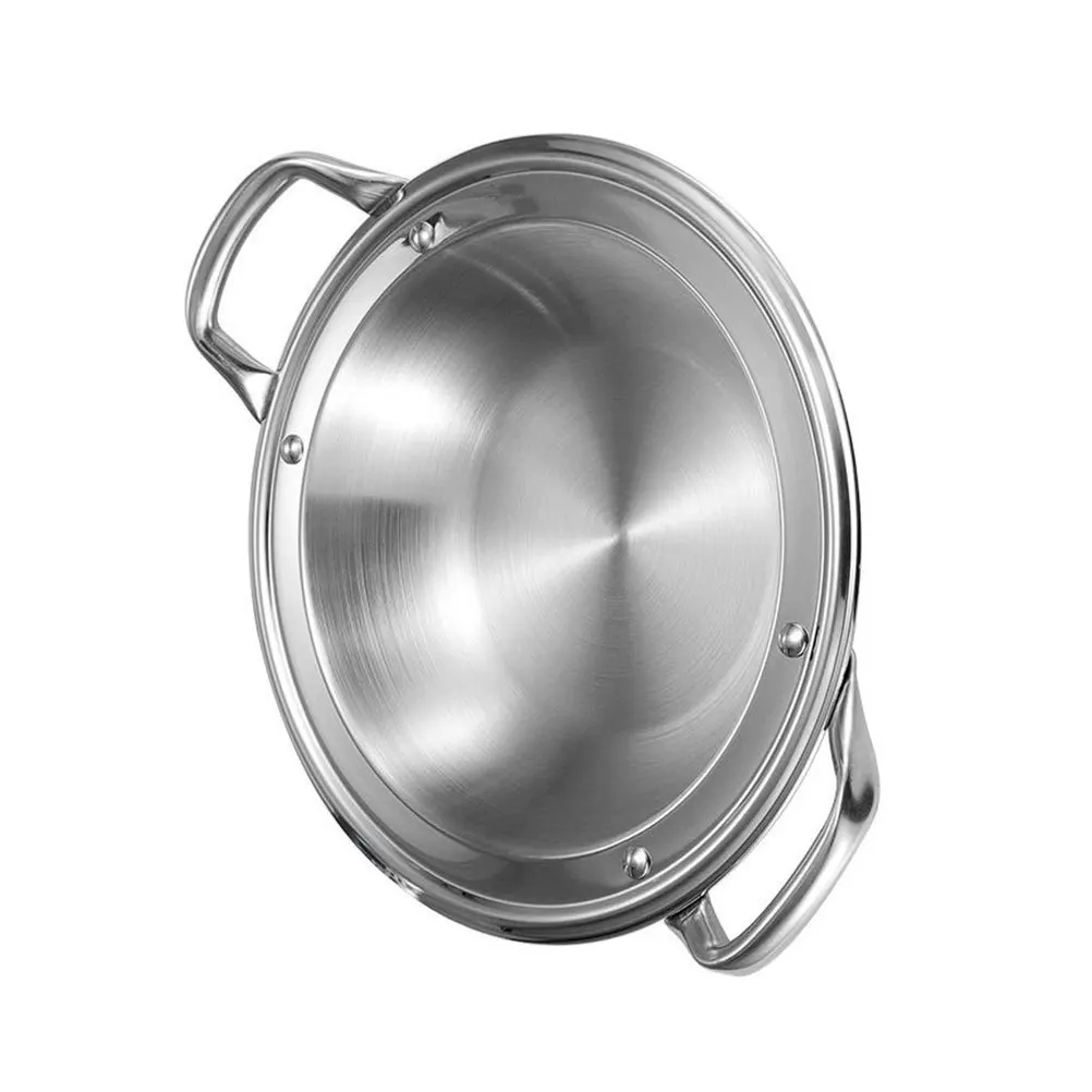 

Household Cooking Stainless Steel Flat Pan Multi-Function Shallow Pot Hot Pot Kitchen Supply Rapid Heating