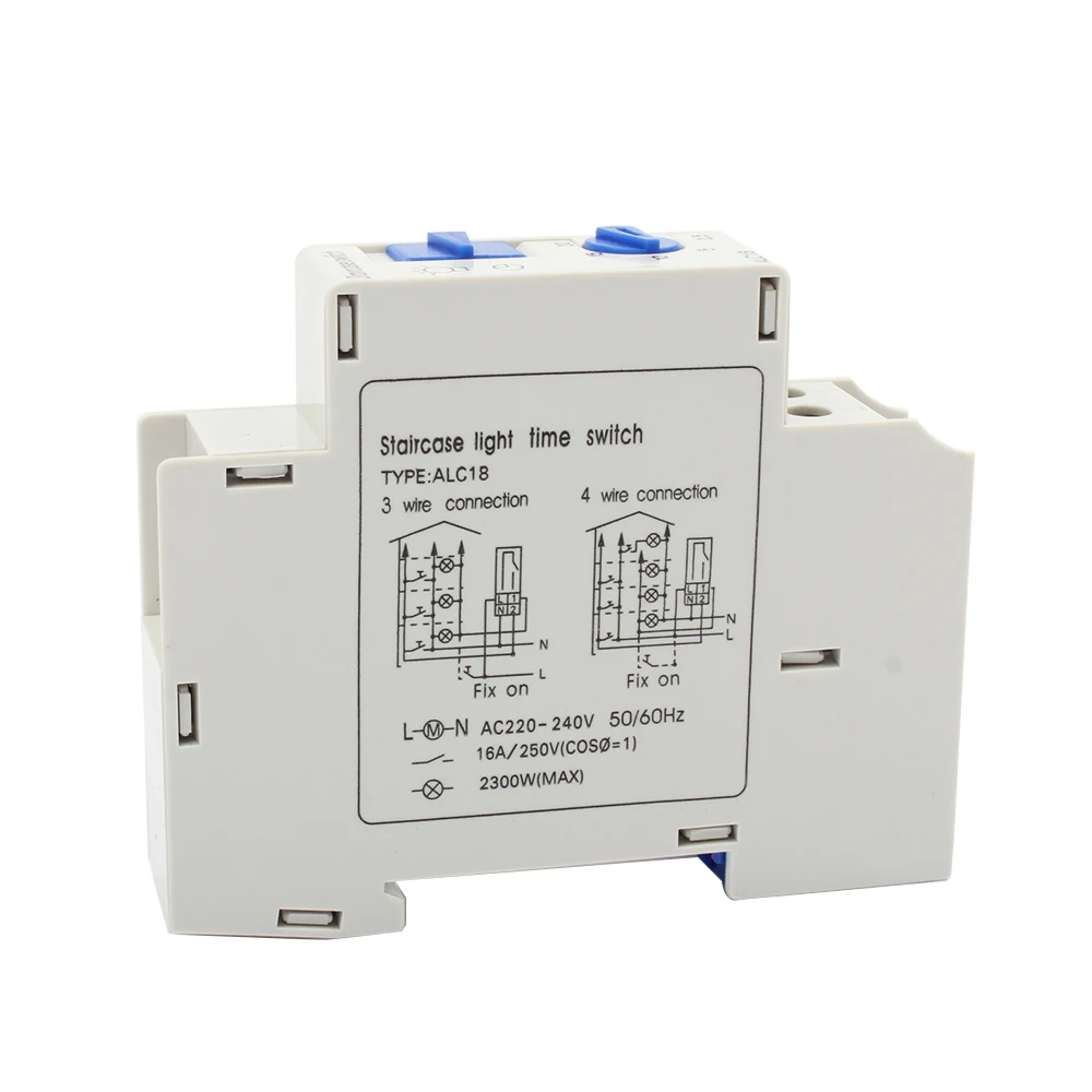 Din rail Staircase Lighting Timer Switch timer relay 220VAC 16A used for corridor lighting Mechanical Din Rail timer ALC18