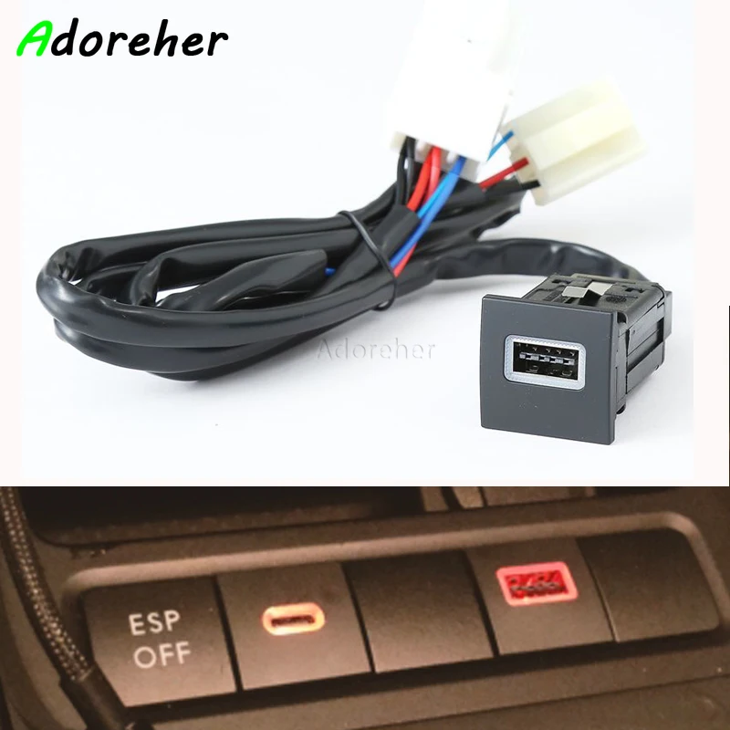 Car Plone Charger Socket USB PD charging Outlet Power Adapter Phone Fast Charge USB For VW Golf 5 For VW Golf 6