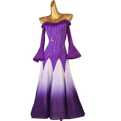 2022 Woman New National Standard Dance Performance Dress Modern Dance Dress Adult Waltz Show Dress Customize MQ350