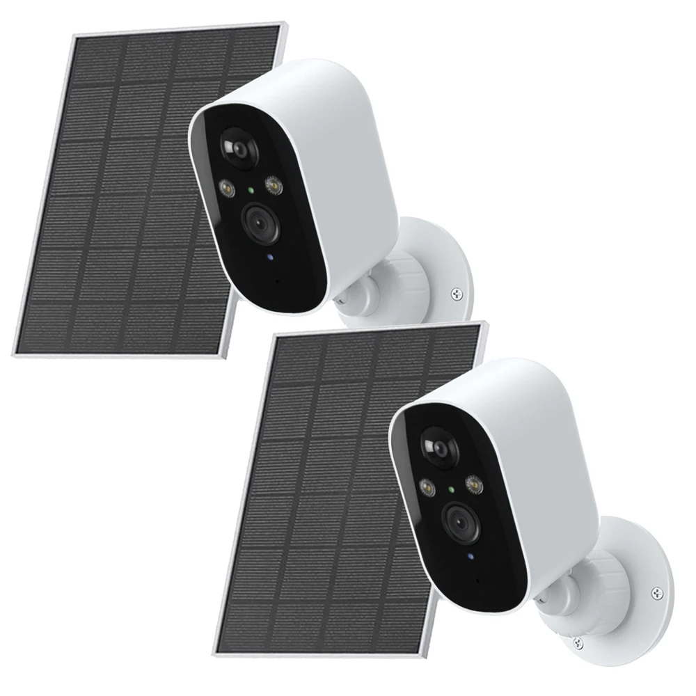 2/3/4 PCS Outdoor Wireless WiFi Camera 2.4G 3MP Battery Solar Powered Security Camera Floodlight CCTV Color Night Vision Alarm
