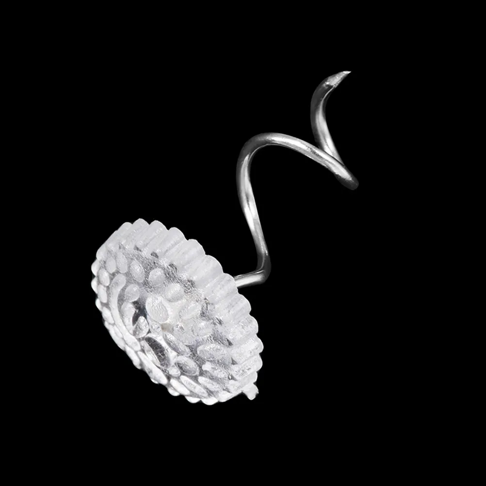 120Pcs Spiral Head Pins Transparent ABS Plastic Stainless Steel Twisted Nails for Bedding Upholstery Bedskirts Home Decoration