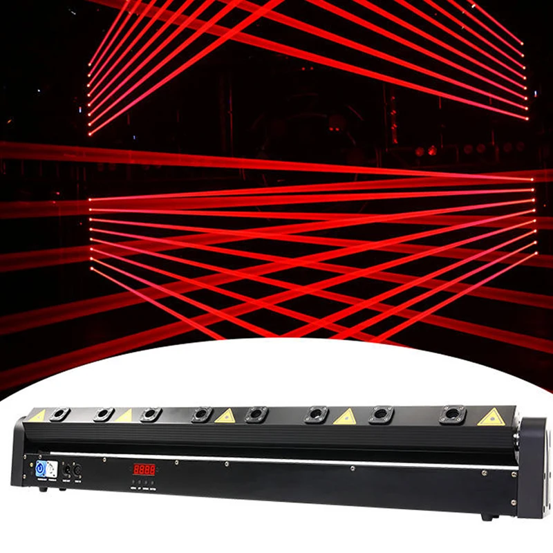 High Quality 8 eye Red Laser  Moving Light Red Beam Gorgeous Stage Effect Can Be Used For Stage Disco  Bar Projection Lamps