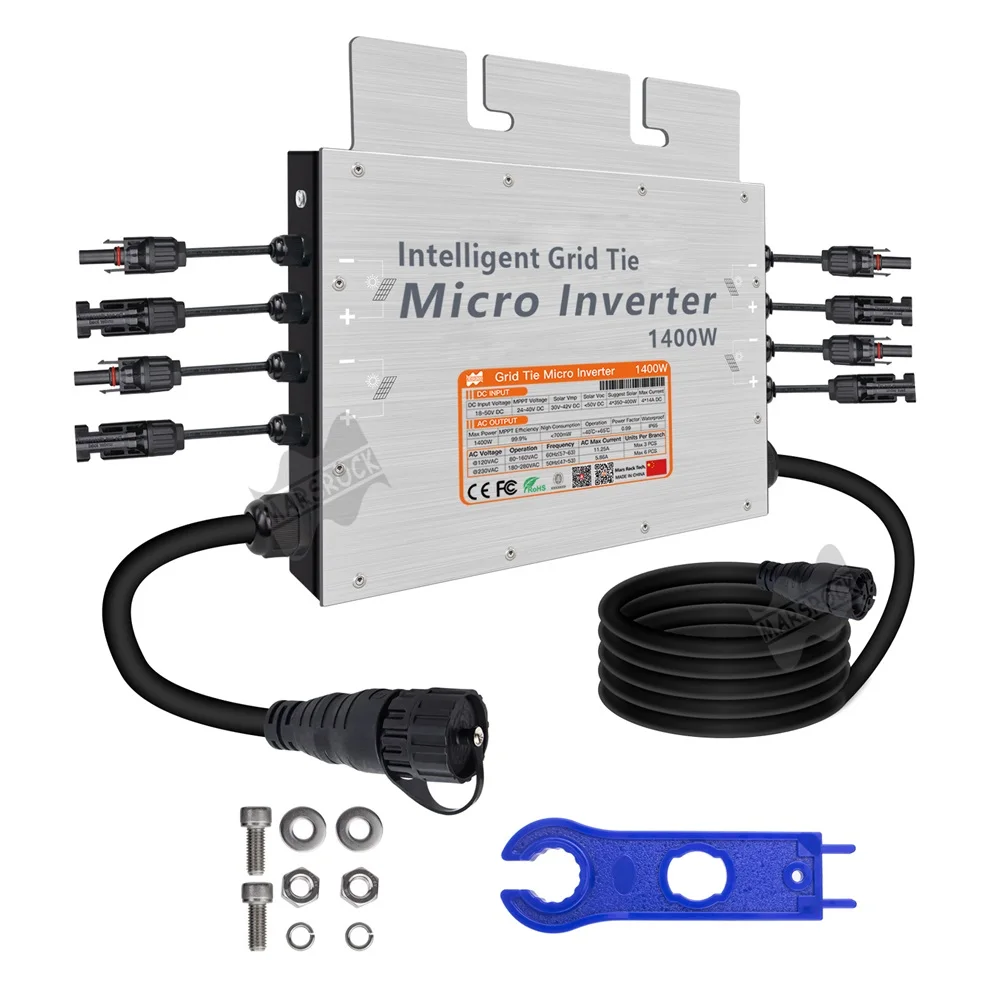 400W 700W 1400W Grid Tie Solar Inverter DC 18-50V to AC 80-260V MPPT Microinverter for Connect PV Solar Panel