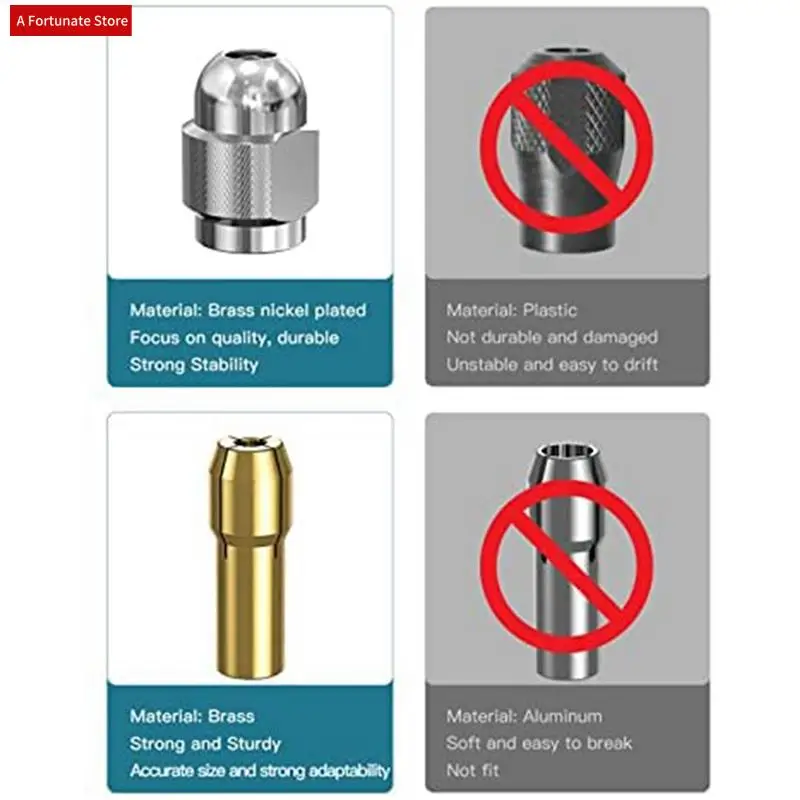 30Pcs Brass Collet For Dremel,Replacement 4485 Quick Change Rotary Drill Nut Tool Set 0.8/1.2/1.5/1.8/ 2.0/2.4/3.0/3.2Mm-A78G