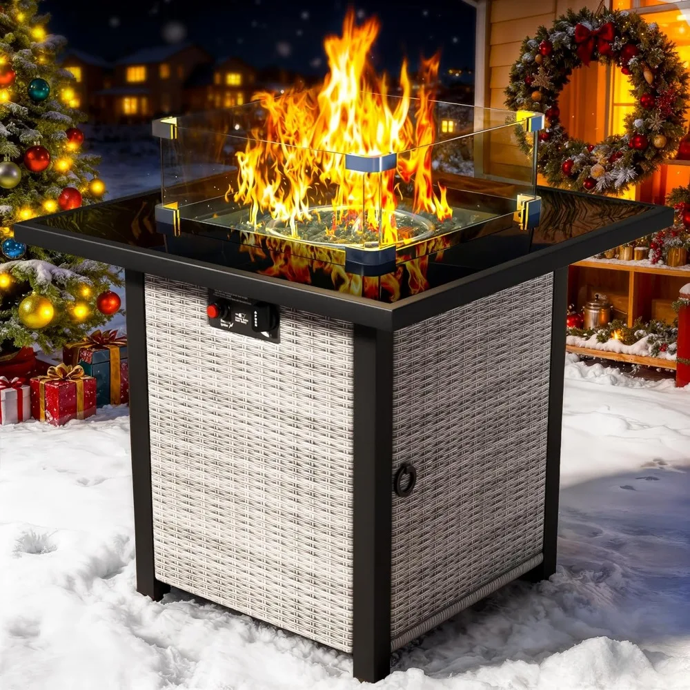 

Стол для костра, уличная газовая костра со стеклянной ветрозащитой, стол из закаленного стекла