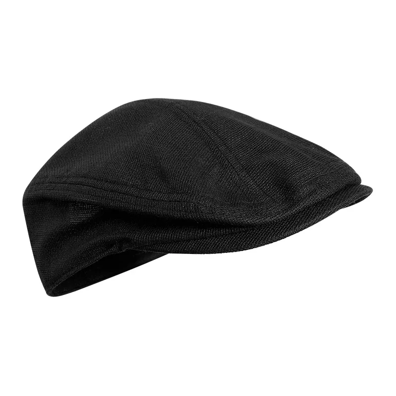 Small Head Thin Breathable Black Forward Beret Women Literary Outdoor Cap Spring Summer